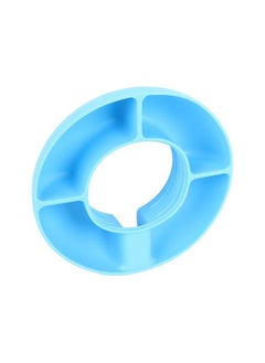 NIBEMINENT Snack Bowl Silicone Round 4 Compartment Reusable Snack Ring for 40 Oz Cup Watching Movies Playing Games Reading Books Blue  - Image 2