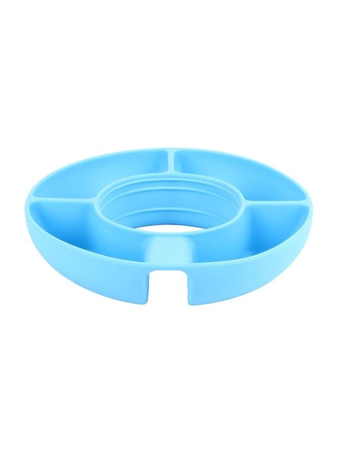 NIBEMINENT Snack Bowl Silicone Round 4 Compartment Reusable Snack Ring for 40 Oz Cup Watching Movies Playing Games Reading Books Blue  - Image 4