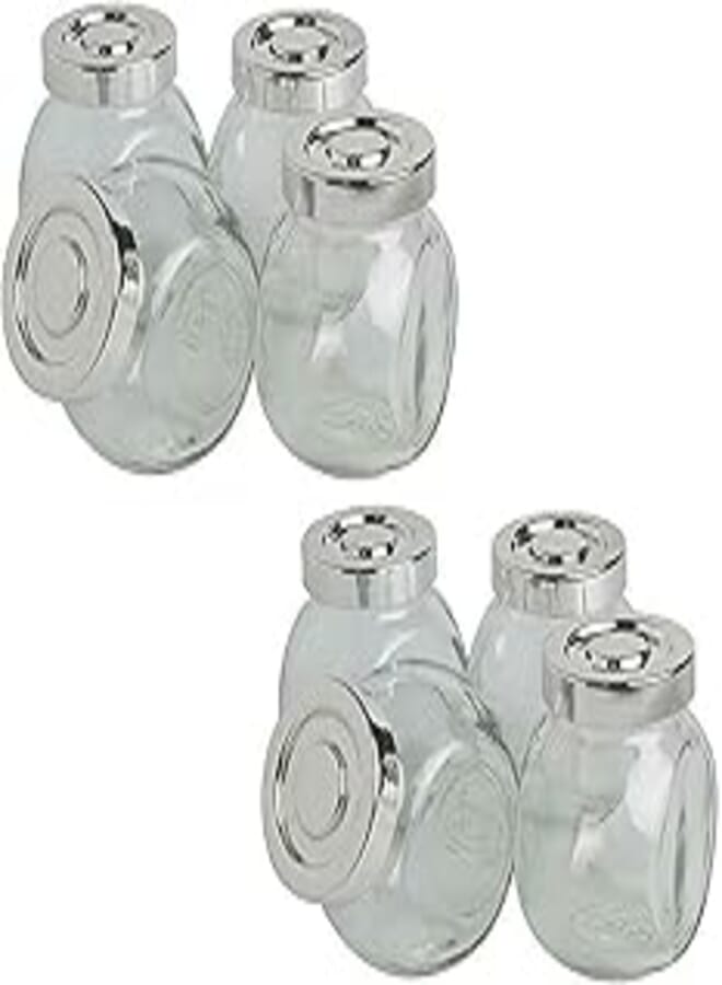 SHINE PACK OF 8 GLASS JAR SET DESIGN KITCHEN STORAGE HERBS SPICES SWEETS