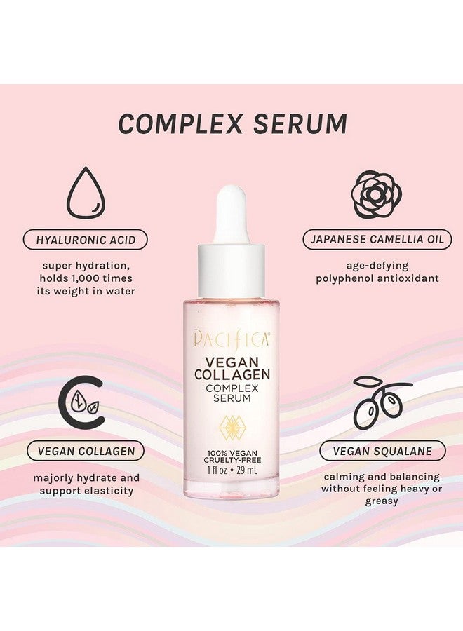 Pacifica Acifica Beauty Vegan Collagen Complex Serum Hyaluronic Acid Hydrating & Moisturizing For Aging And Dry Skin 100% Vegan & Cruelty Free Sulfate Silicone + Paraben Free - Image 3