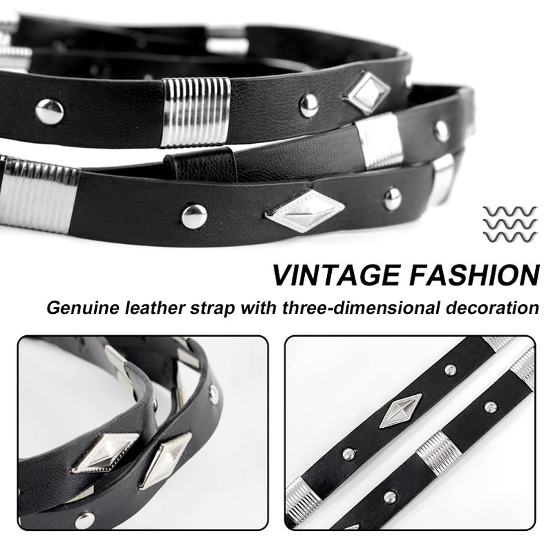 RainFlowwer Cowboy Hat Bands for Men Women, Leather Hatbands Belt for Straw/Sun/Beach Hats - Image 4