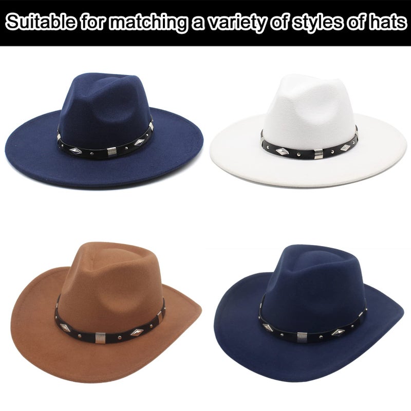 RainFlowwer Cowboy Hat Bands for Men Women, Leather Hatbands Belt for Straw/Sun/Beach Hats - Image 3