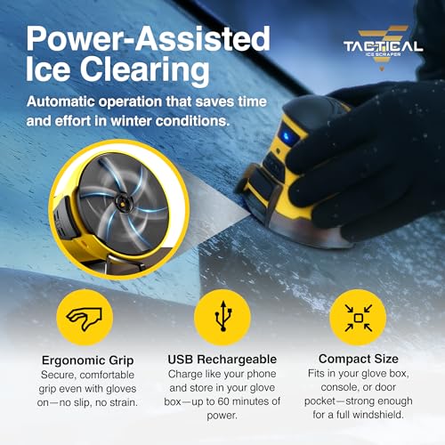 FREEZE2TRIM Tactical Ice Scraper Electric Scrapers for Car Windshield with Motorized Rotating Disc Rechargeable Cordless Scratch Free Best Ice Scrapper & Snow Remover Tool for Winter Driving - Image 4
