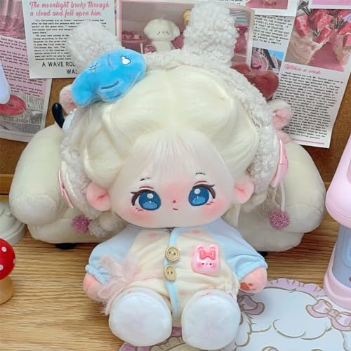 CALEMBOU Plush Doll, 20cm Cute Cotton Doll with Skeleton, Anime Plushies Soft Stuffed Dress Up Dolls, Kawaii Plush Toys Gift Come with Doll Clothes - Image 4