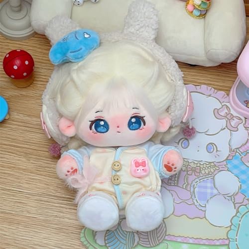 CALEMBOU Plush Doll, 20cm Cute Cotton Doll with Skeleton, Anime Plushies Soft Stuffed Dress Up Dolls, Kawaii Plush Toys Gift Come with Doll Clothes - Image 3