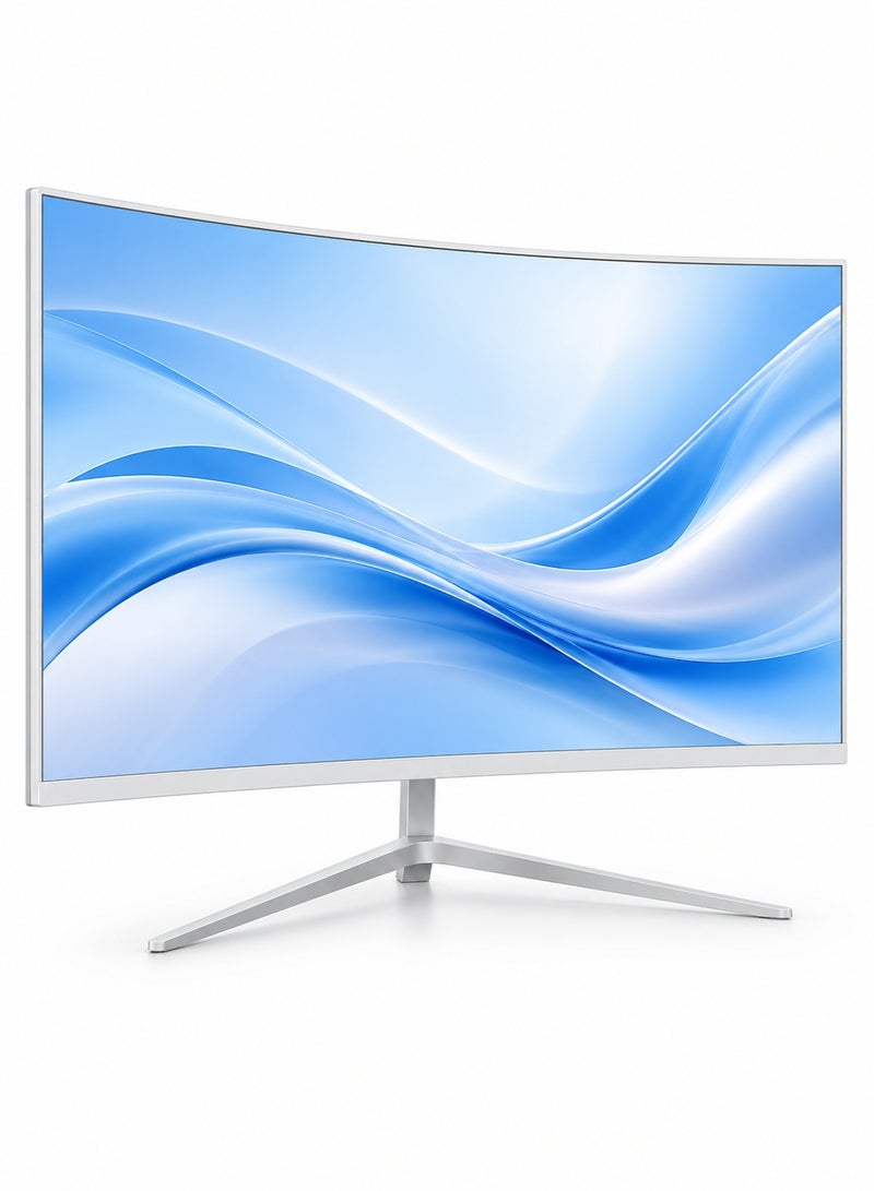 Inabyte 24-Inch Curved Computer Monitor, Full HD 1080P VA Display, 75Hz, 300 Nits, HDMI & VGA, 3000R Screen, VESA 75×75mm, White - Image 1