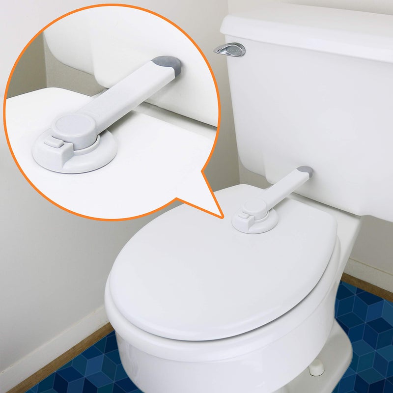 Baby Toilet Lock by Wappa Baby 9L x 4W Ideal Baby Proof Toilet Lid Lock No Tools Needed Easy Installation with 3M Adhesive Top Safety Toilet Seat Lock Fits Most Toilets White 1 Pack