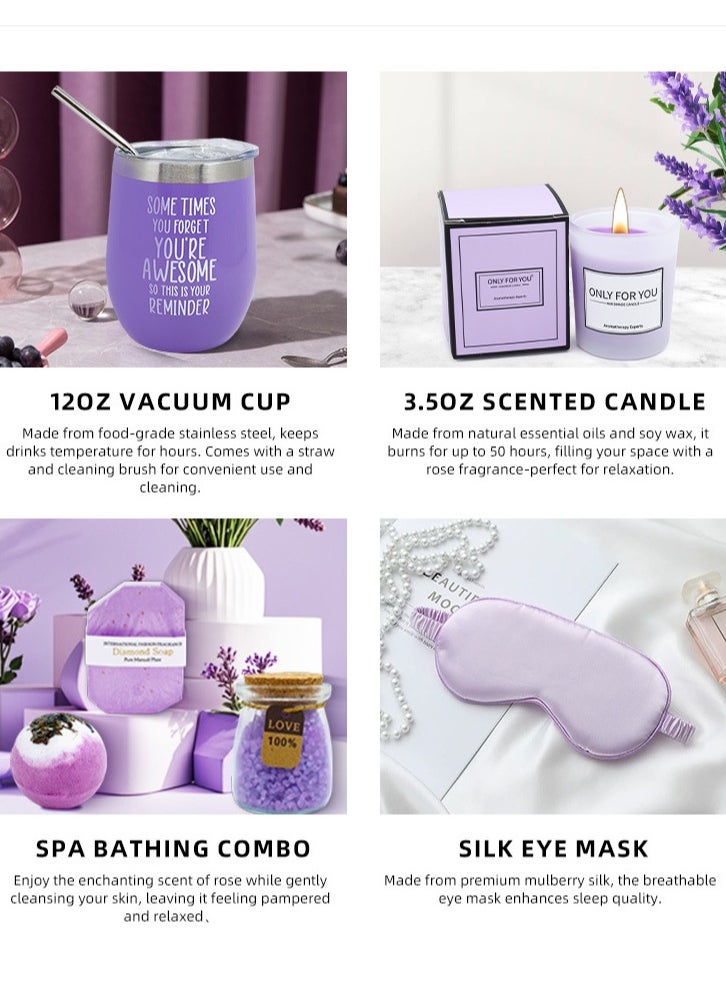 bbet Purple Luxury Gift Box for Women - Gift Set for Ladies, Birthday Gifts for Her, Mother's Day & Eid Gift Basket for Sister/Mom/Wife/Girlfriend/BFF - Premium Women's Gift Set for Ramadan & Iftar  - Image 2