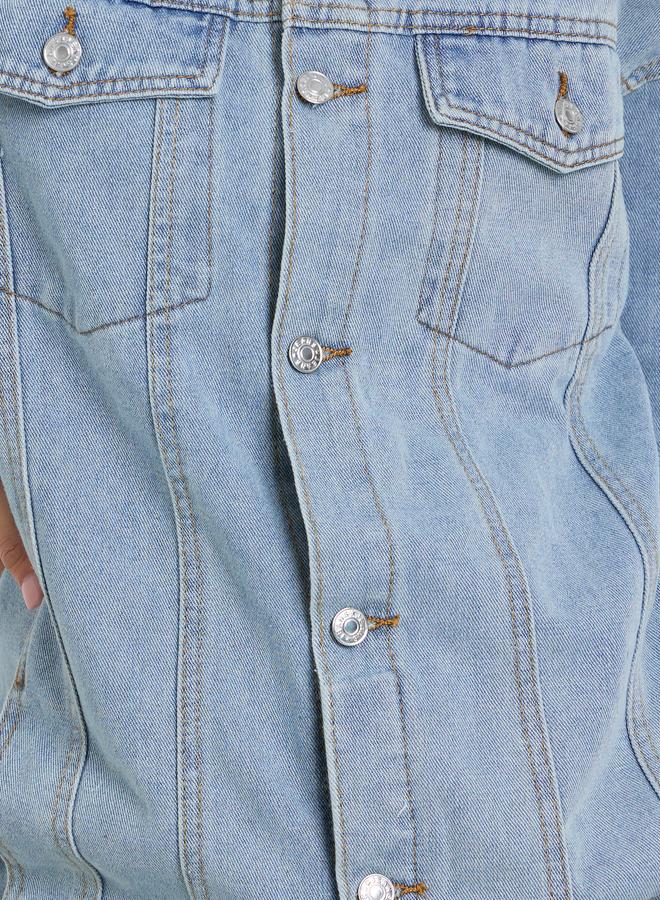 ستايلي جاكيت فضفاض بنسيج دنيم - Image 4