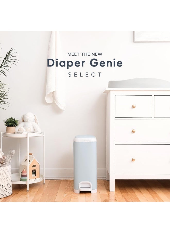 Diaper Genie Select Pail (Blue) is Made of Durable Stainless Steel and Includes 1 Starter Square Refill That can Hold up to 165 Newborn-Sized Diapers. - Image 2