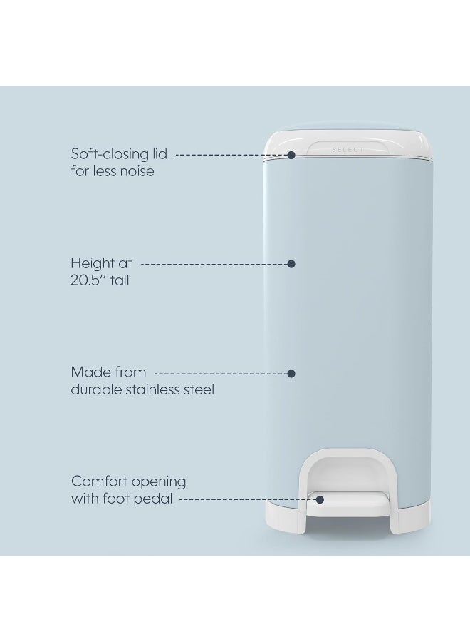 Diaper Genie Select Pail (Blue) is Made of Durable Stainless Steel and Includes 1 Starter Square Refill That can Hold up to 165 Newborn-Sized Diapers. - Image 5