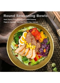 SAMUSAGYA SAMUSAGYA Stainless Steel Dipping Sauce BowlsRound Seasoning Dishes Bowls Side Dishes Desserts DoubleDeck Dish Double Wall Rice Soup Salad Noodle for Appetizer Dish French Fries 2 pcs Set  - Image 4