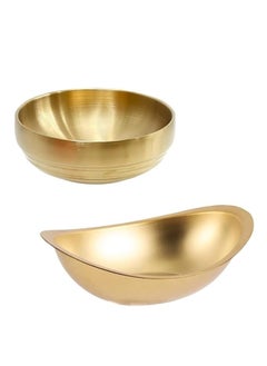 SAMUSAGYA SAMUSAGYA Stainless Steel Dipping Sauce BowlsRound Seasoning Dishes Bowls Side Dishes Desserts DoubleDeck Dish Double Wall Rice Soup Salad Noodle for Appetizer Dish French Fries 2 pcs Set  - Image 1