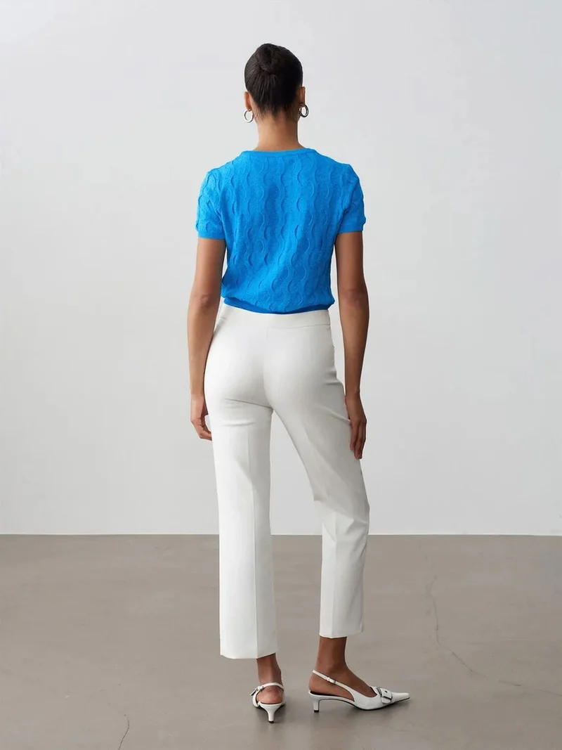 ديلفين DILVIN High-waist Flare Capri Trousers