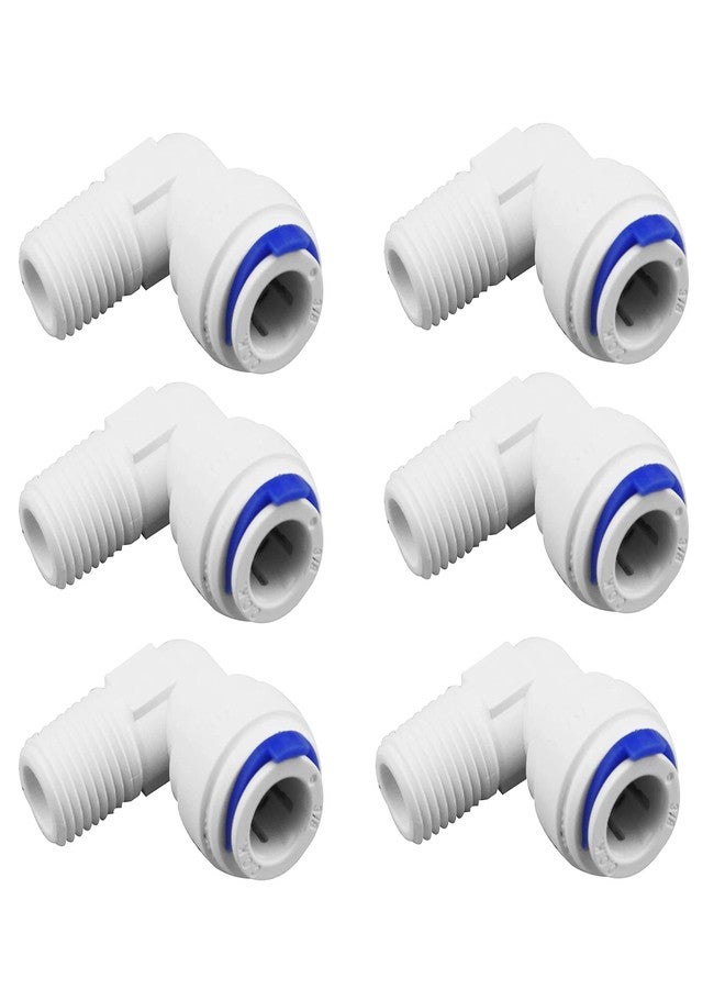 AQUALIQUID RO Spares Plastic 1/4 Inch Male Thread to 3/8 Inch Quick Connect Elbow Connector 1/4"x3/8" for RO Water Purifier Tube Fitting (3/8 bowl elbow-6Pcs) - Image 1