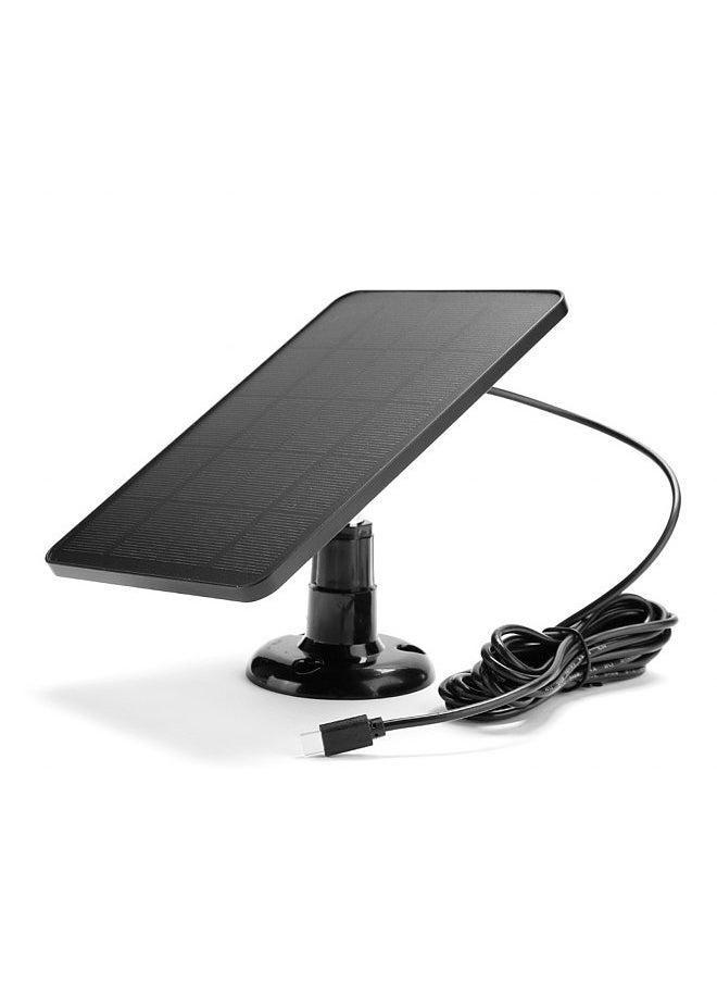 Generic Solar Panel for Security Camera IP6 Waterproof 360 Degrees Adjustable Continuous Power with 10W 5V Charging Solar Panels with Type-C Port / 9.8 Ft Charging Cable Fit for Doorbell Monitoring Camera  - Image 1