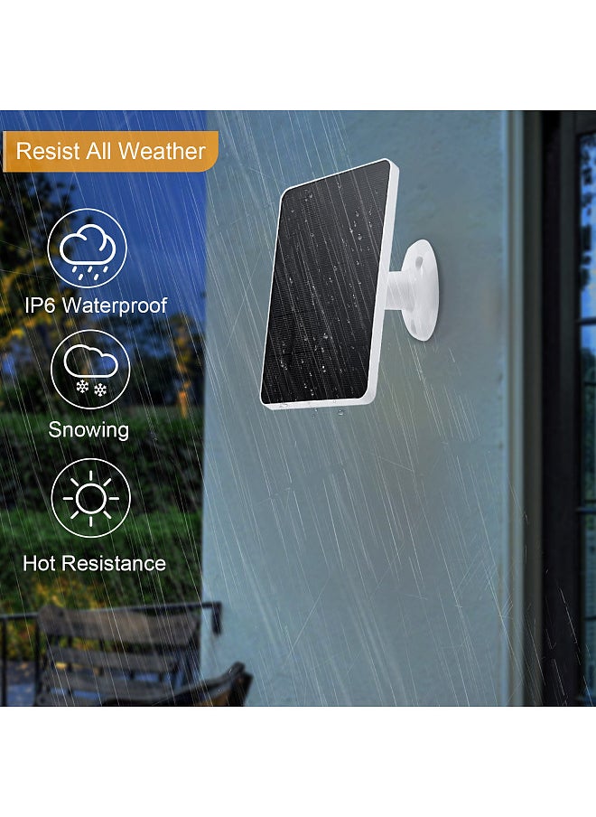 Generic Solar Panel for Security Camera IP6 Waterproof 360 Degrees Adjustable Continuous Power with 10W 5V Charging Solar Panels with Type-C Port / 9.8 Ft Charging Cable Fit for Doorbell Monitoring Camera  - Image 4