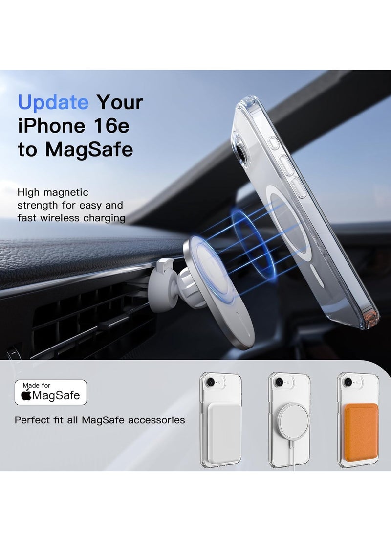ELTRAZONE iPhone 16E Clear Magnetic Cover – MagSafe Compatible, Hybrid Protective Crystal Clear Hard Back Case, Shockproof Silicone Frame – Slim Transparent Case for Apple iPhone 16E - Image 3