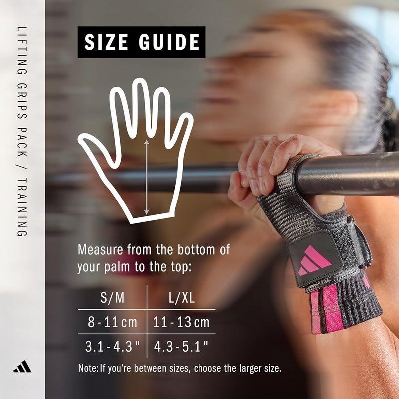 adidas Lifting Grips Pack - Black/Pink - S/M - Image 3