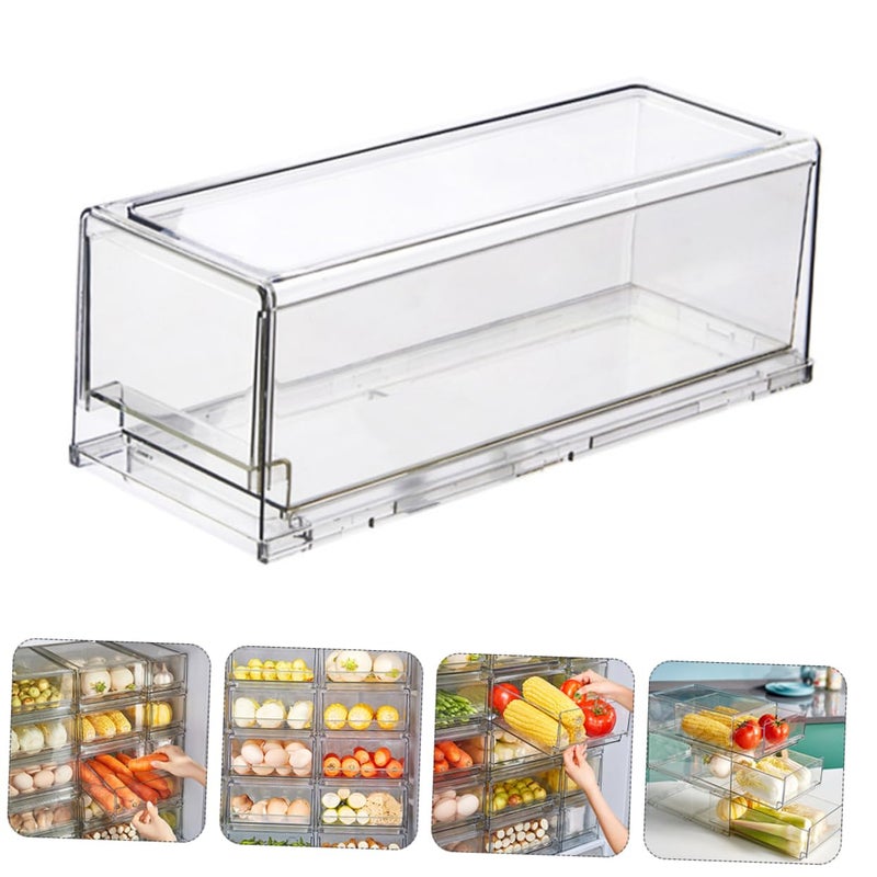 Refrigerator Vegetable Drawer Organizers Plastic Storage Containers Easy Wash - Image 3