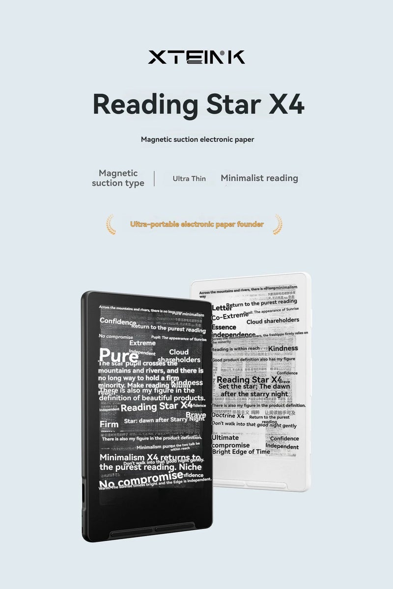 Xteink X4 E-Book Reader, Portable 4.3-Inch Screen, Magnetic Paper Ink Display, 220ppi Resolution, With Case, Black - Image 5