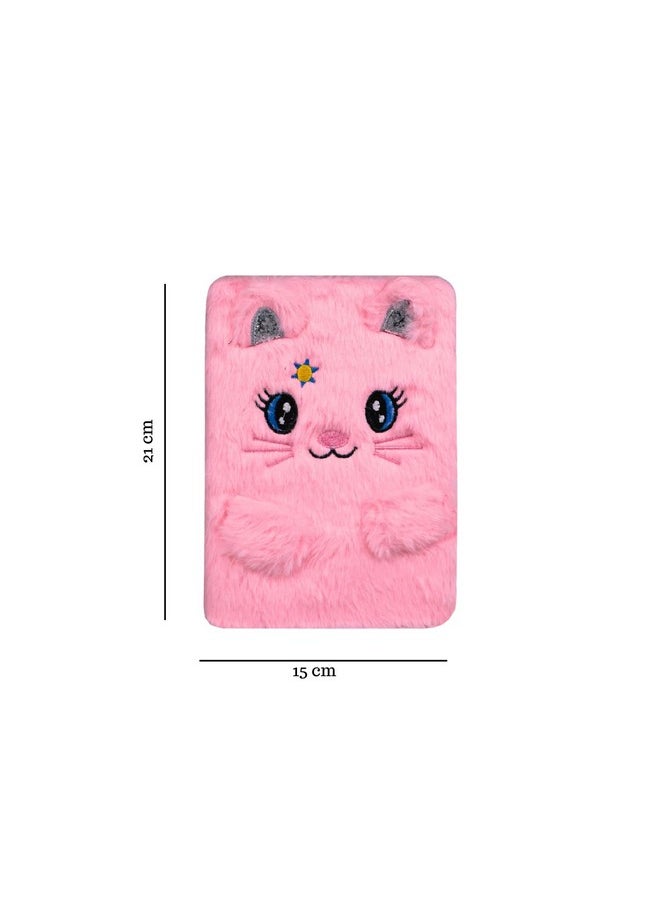 SMILY KIDDOS Smily Kiddos Fluffy Note Book Happy Kitty Magical Lovely Notebook Plush Kitty Notebook Journal for Kids…  - Image 3