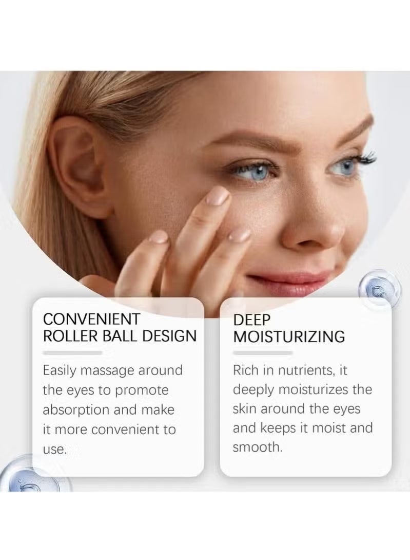 OUHOE Rollerball Castor Oil Anti-Wrinkle Eye Serum, Castor Oil and Frankincense Eye Roller, Firming Eye Cream for Dark Circles, Puffy Eyes, Eye Bags, and Anti-Aging Treatment - Image 2