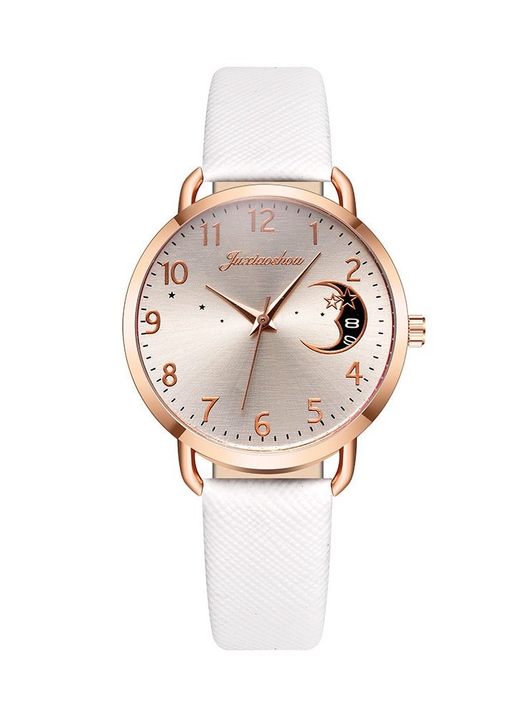 Geneva Womens Watch Gifts Set with Bracelet White for Lady Female Girls Minimalist Slim Thin Casual Dress Analog Quartz Wrist Watches - Image 2