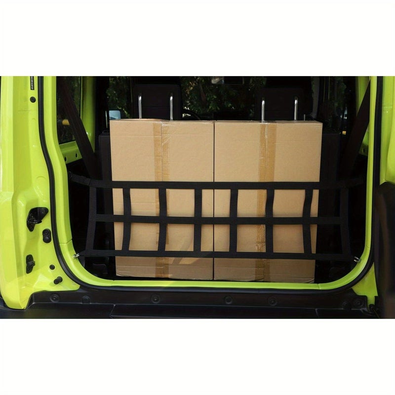 Black Cargo Net Trunk Organizer for Suzuki Jimny JB64 JB74 2019 2020 2021 2022 2023 2024 - Image 3