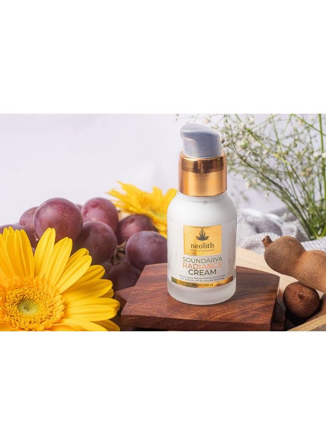 NEOLITH Saundarya Radiance Face Cream For Glowing Skin Light Weight Calming Moisturizer Natural Tone Booster Anti Aging Skin Tightening ; Nano Bio Technology Korea ; 30Gm No Silicon Mineral Oil  - Image 3