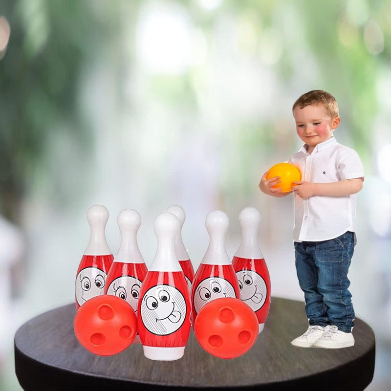 GIGGLE TREE Bowling Game for Kids Toy with 10 Big Pin and 2 Big Ball Indoor and Outdoor Fun Activity Toy Game for Kids Fun Learning Toy Game Early Development Activity Bowling Toys (Red) - Image 3