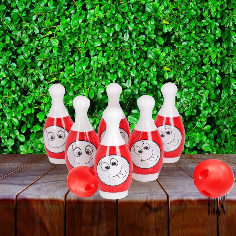 GIGGLE TREE Bowling Game for Kids Toy with 10 Big Pin and 2 Big Ball Indoor and Outdoor Fun Activity Toy Game for Kids Fun Learning Toy Game Early Development Activity Bowling Toys (Red) - Image 2