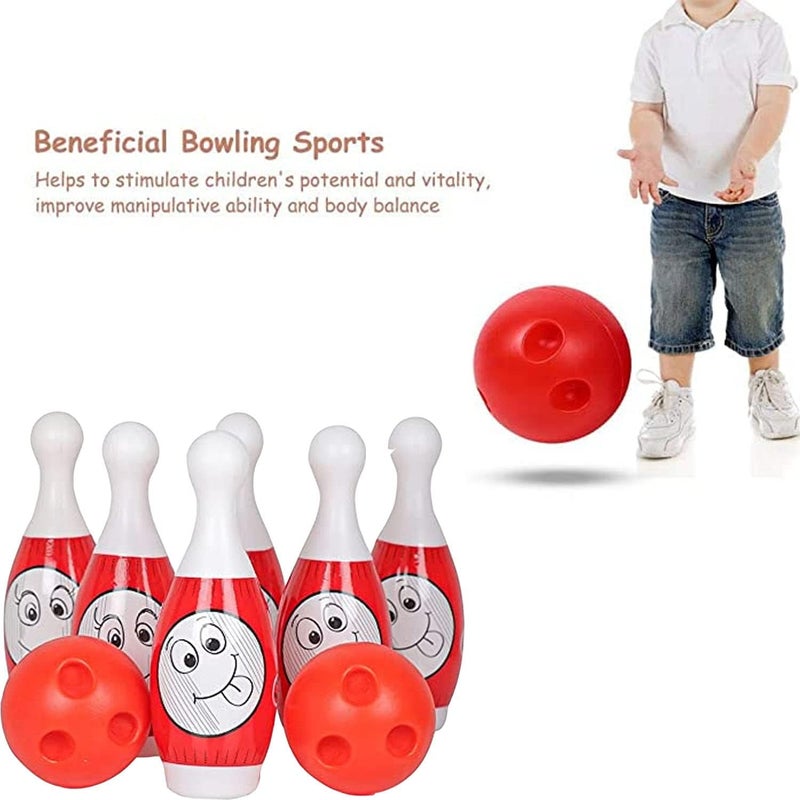 GIGGLE TREE Bowling Game for Kids Toy with 10 Big Pin and 2 Big Ball Indoor and Outdoor Fun Activity Toy Game for Kids Fun Learning Toy Game Early Development Activity Bowling Toys (Red) - Image 4