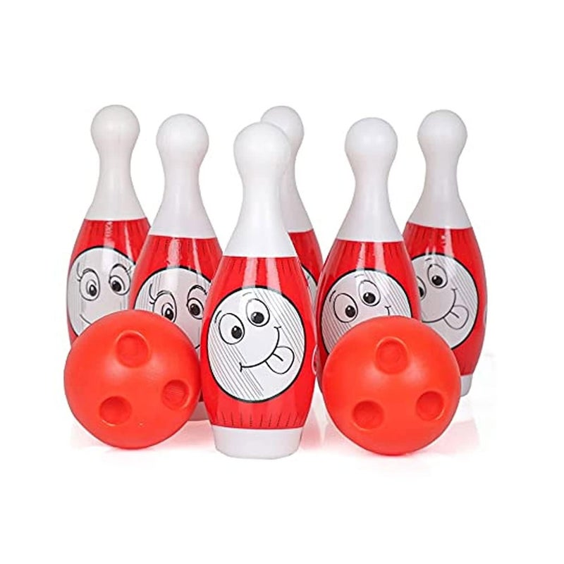 GIGGLE TREE Bowling Game for Kids Toy with 10 Big Pin and 2 Big Ball Indoor and Outdoor Fun Activity Toy Game for Kids Fun Learning Toy Game Early Development Activity Bowling Toys (Red) - Image 1