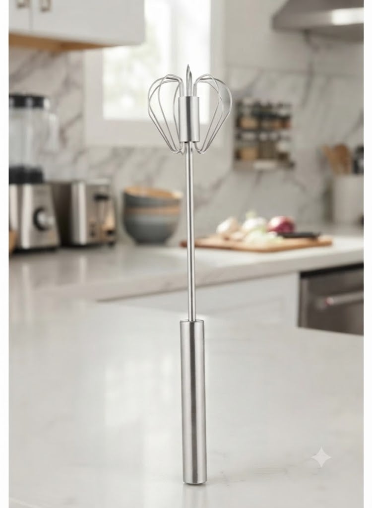 Stainless Steel Manual Hand Whisk & Beater - Versatile Kitchen Tool - Image 2