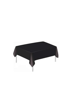 MARKQ Plastic Tablecloth for Rectangle Table 54" x 72" Disposable Table Cover for Bridal Shower Wedding Birthday Party Decorations (Black)  - Image 1