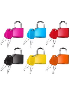 Premify 6 Pieces Multicolor Suitcase Small Luggage Locks With Keys, Metal Padlocks For Outdoor Travel Suitcase Baggage Backpacks School Gym Lockers Computer Bags Filing Cabinets Toolbox  - Image 1