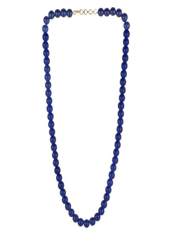 Efulgenz Beaded Necklace Pearl Blue Indian Jewelry Set Chain Necklace Faux Pearl Handmade Strand Beaded Necklace Bollywood Jewelry Sets for Women - Image 1