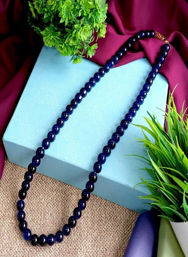 Efulgenz Beaded Necklace Pearl Blue Indian Jewelry Set Chain Necklace Faux Pearl Handmade Strand Beaded Necklace Bollywood Jewelry Sets for Women - Image 2