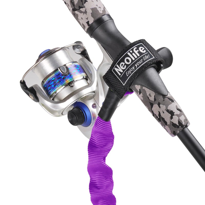 Wonitago Stretchable Kayak Paddle Leash, Coiled Rod Leash Tool Lanyard For Kayak And Sup Paddles, Fishing Poles Rods, Purple 2 Pack - Image 5