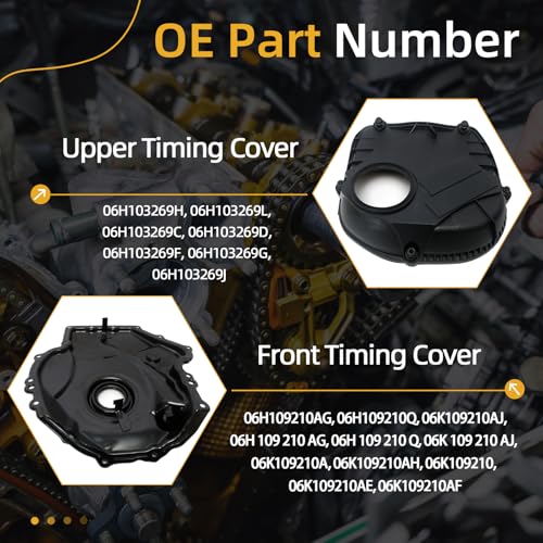 JAVOUKA Engine Timing Chain Cover with Gasket fit for VW Beetle/Jetta/Passat/Tiguan/Sharan/Scoricco/Golf/GTI/EOS/CC, fit for Audi A3/A4/A5/A6/TT/Allroad/Q3/Q5 1.8T 2.0T 2007-2017 06H103269C,06H109210A - Image 4