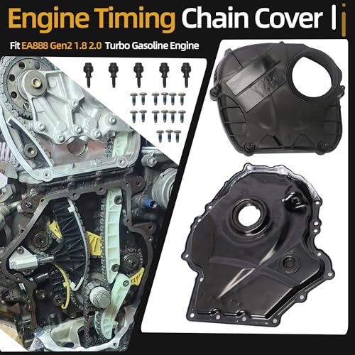 JAVOUKA Engine Timing Chain Cover with Gasket fit for VW Beetle/Jetta/Passat/Tiguan/Sharan/Scoricco/Golf/GTI/EOS/CC, fit for Audi A3/A4/A5/A6/TT/Allroad/Q3/Q5 1.8T 2.0T 2007-2017 06H103269C,06H109210A - Image 2