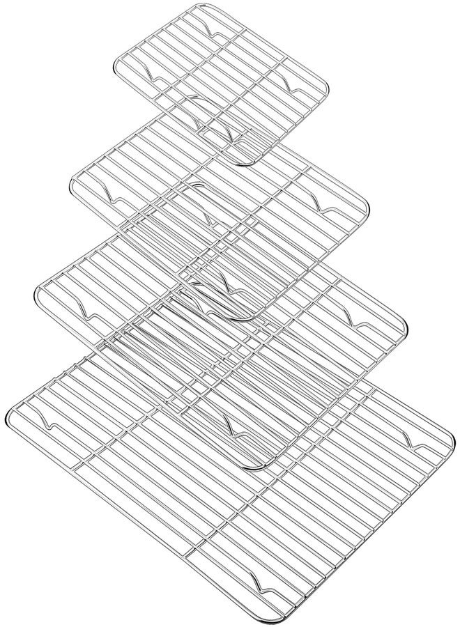 Vyndicca Baking Cooling Rack Set Stainless Steel Baking Racks, Roasting Rack for Roasting Grilling Cooking and Baking, Heavy Duty Wire Racks, Oven & Dishwasher Safe, 4 Various Sizes - Image 1