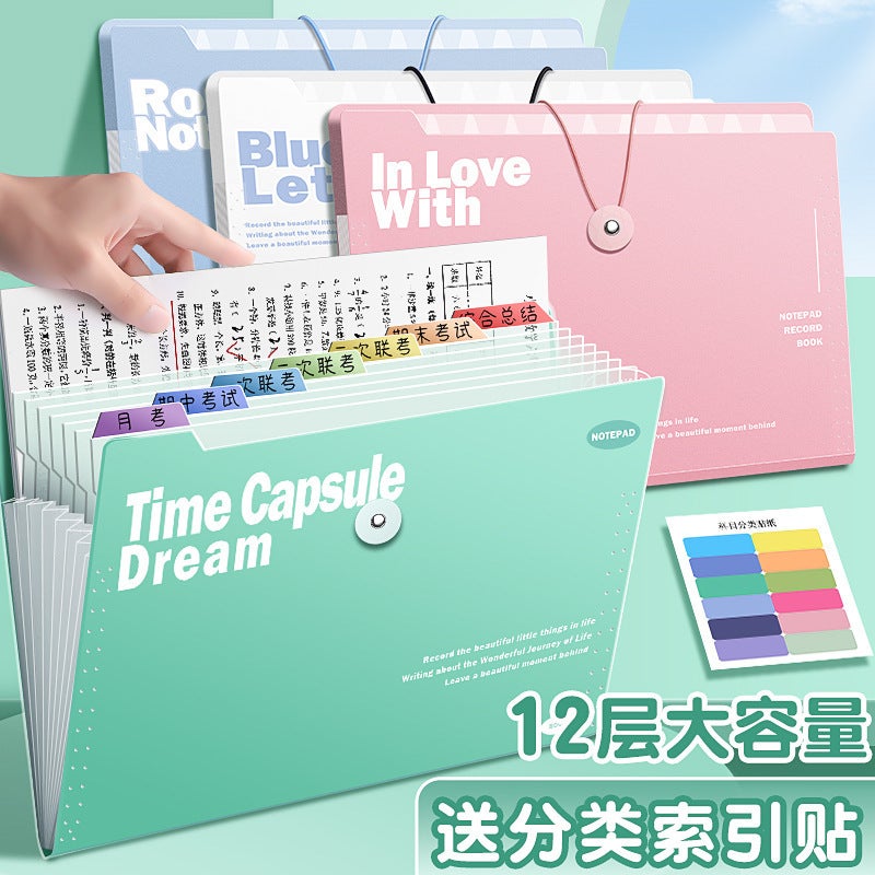 Organ Bag A4 Large Capacity Insert Folder Student School Materials Classification File Bag Multi-Layer Examination Paper Storage Bag - Image 2
