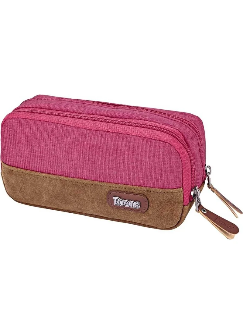 Brons Pencil Case Double Layer Denim BR-3132