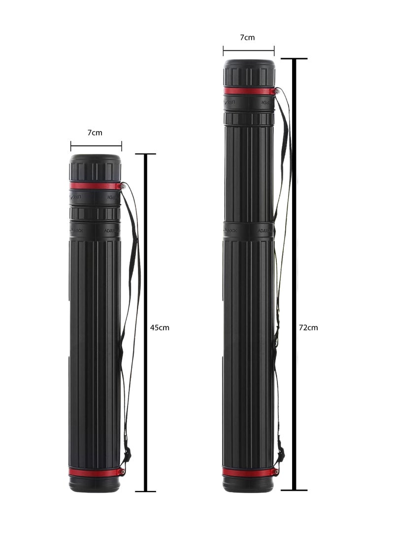 حافظة مخطوطات قابلة للتمديد 40–70 سم، أنبوب رسوم مع حمالة كتف - Image 2