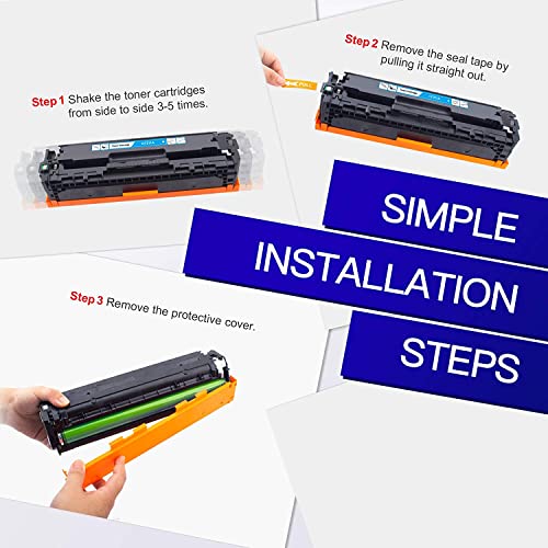 GPC Image Remanufactured Toner Cartridge Replacement for HP 131X 131A CF210X CF211A CF212A with Laserjet Pro 200 Color MFP M276nw M251nw M251n M276n Printer, 4 Pack (Black, Cyan, Magenta, Yellow) - Image 3