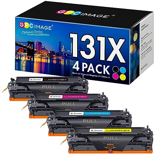 GPC Image Remanufactured Toner Cartridge Replacement for HP 131X 131A CF210X CF211A CF212A with Laserjet Pro 200 Color MFP M276nw M251nw M251n M276n Printer, 4 Pack (Black, Cyan, Magenta, Yellow) - Image 1