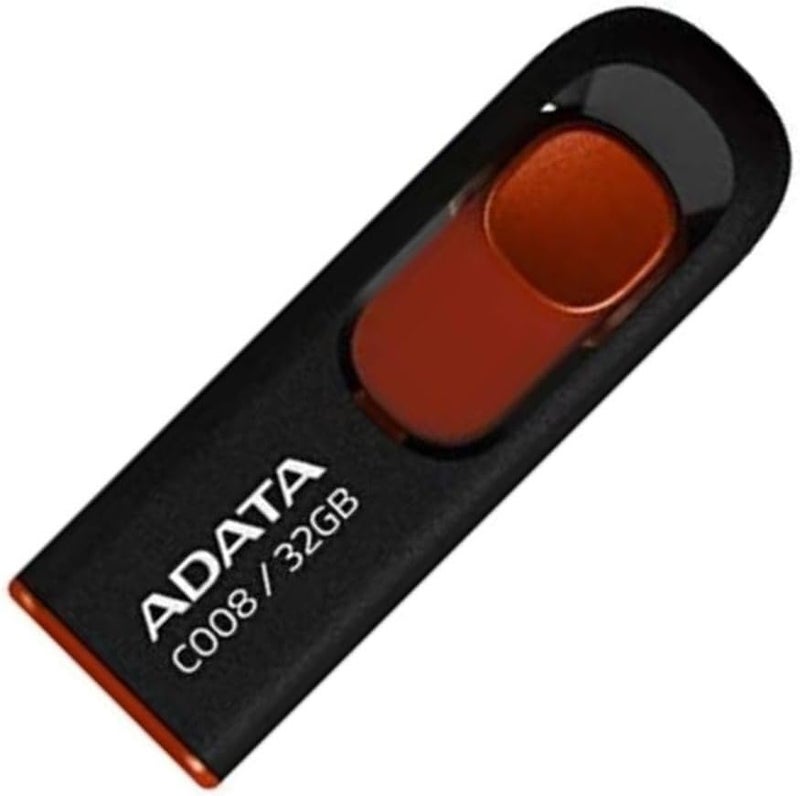 ADATA ADATA C008 32GB USB 20 Retractable Capless Flash Drive BlackRed AC00832GRKD - Image 3