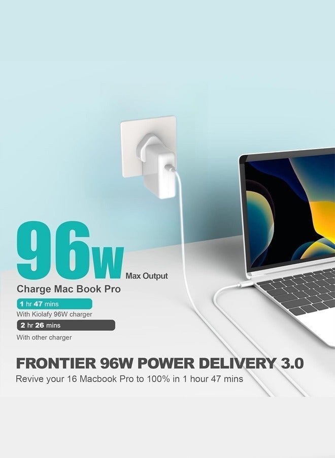 Bukela MacBook Pro 96W Super Fast Charger with Type-C Cable | USB-C Power Adapter for MacBook Pro/Air, Lenovo, iPad Pro 12.9/11 Inch & All USB-C Devices | OVP/OCP Safety Certified - Image 4